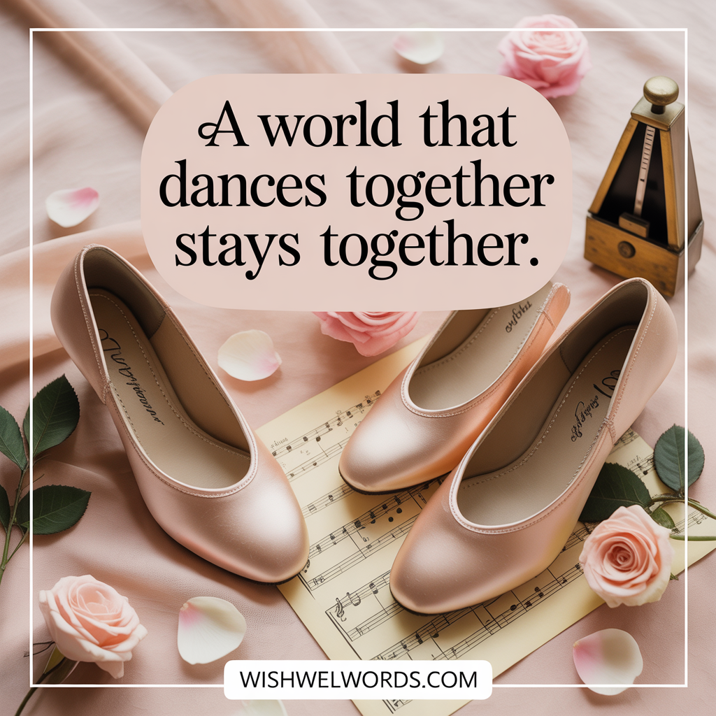 A world that dances together stays together Unknown