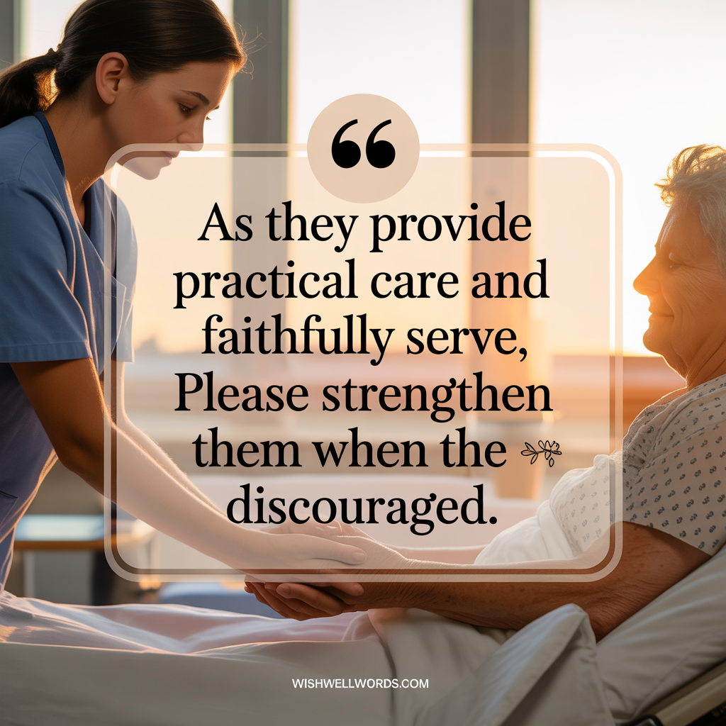 45+ Heartfelt Healing Prayer Messages for Loved Ones That Will Bring Comfort and Strength 3 As they provide practical care and faithfully serve please strengthen them when they are discouraged