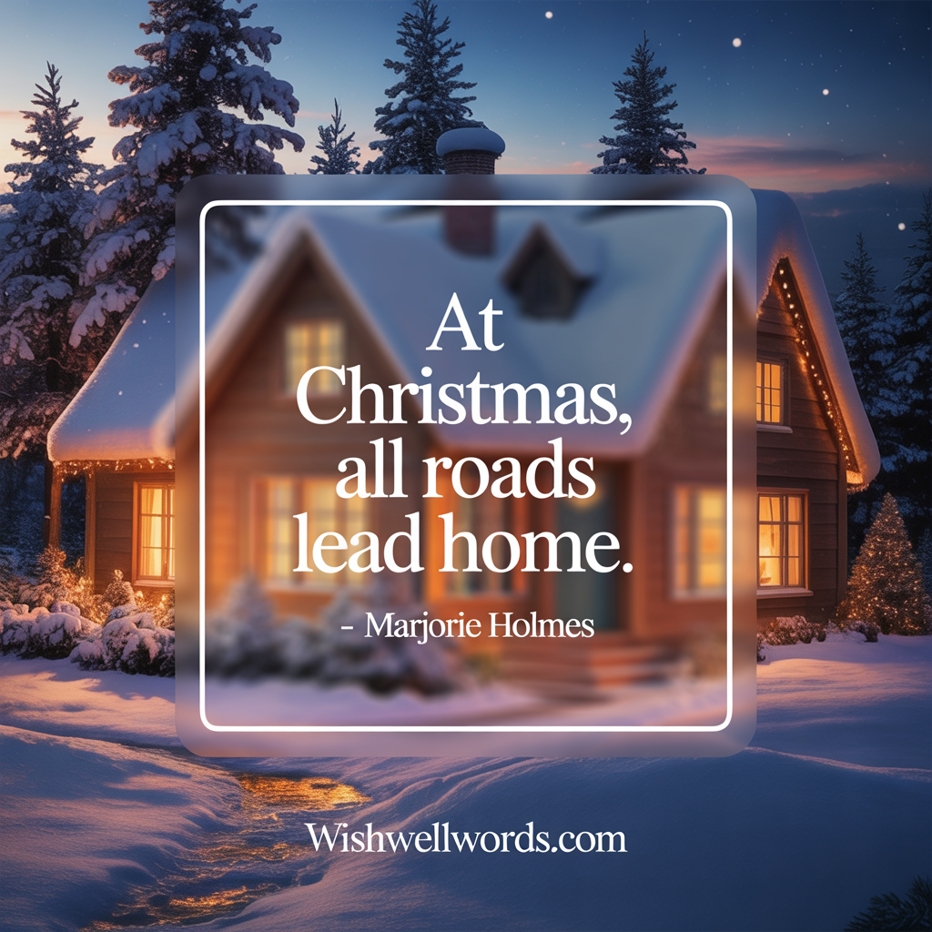 At Christmas all roads lead home. Marjorie Holmes