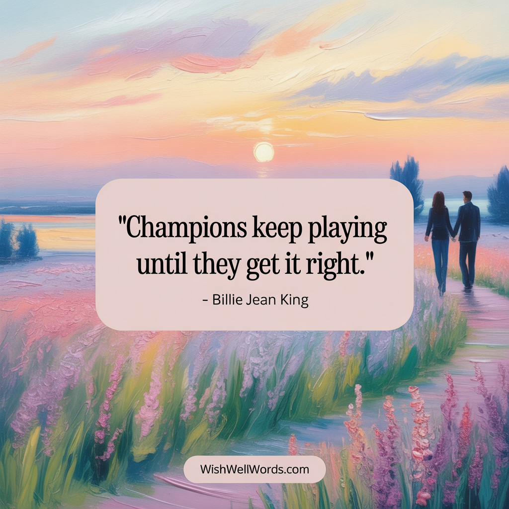 Champions keep playing until they get it right Billie Jean King