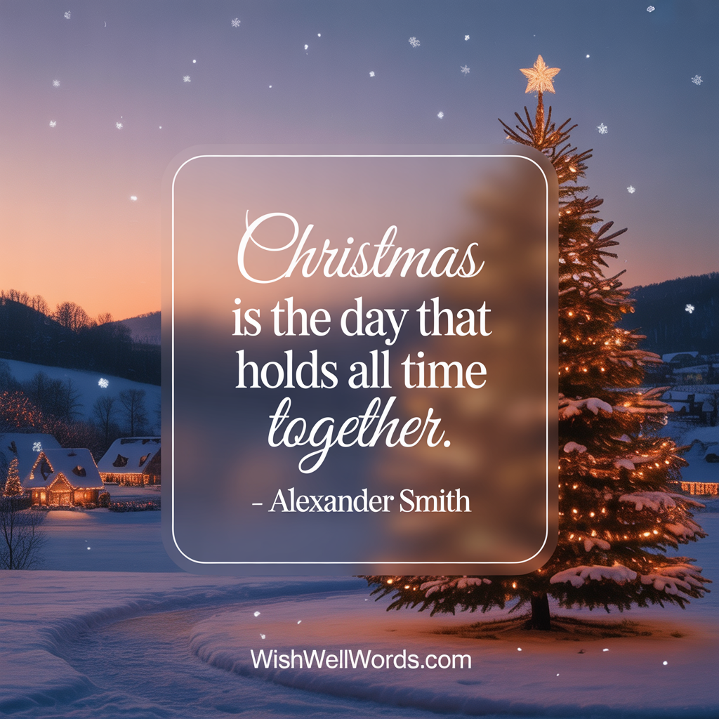 Christmas is the day that holds all time together. Alexander Smith