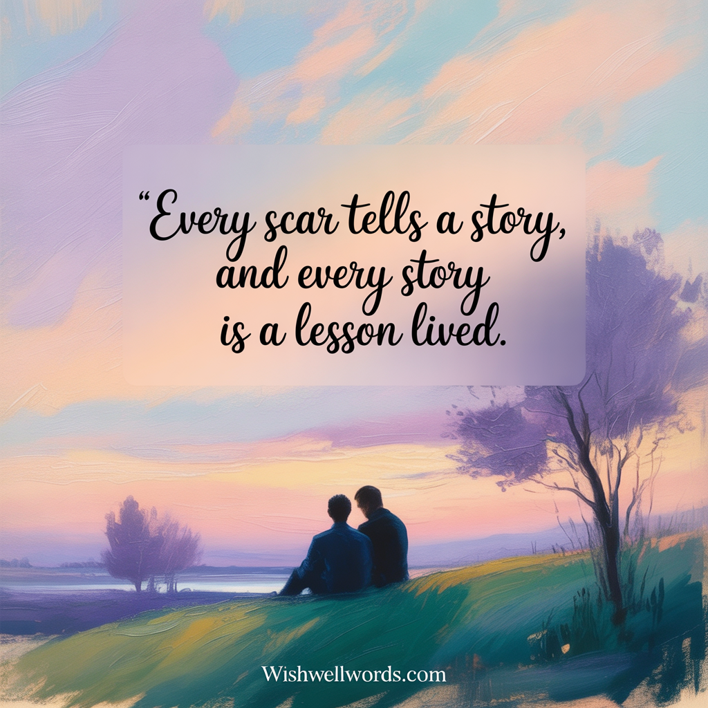 Every scar tells a story and every story is a lesson lived