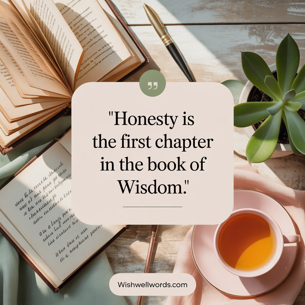 Honesty is the first chapter in the book of wisdom
