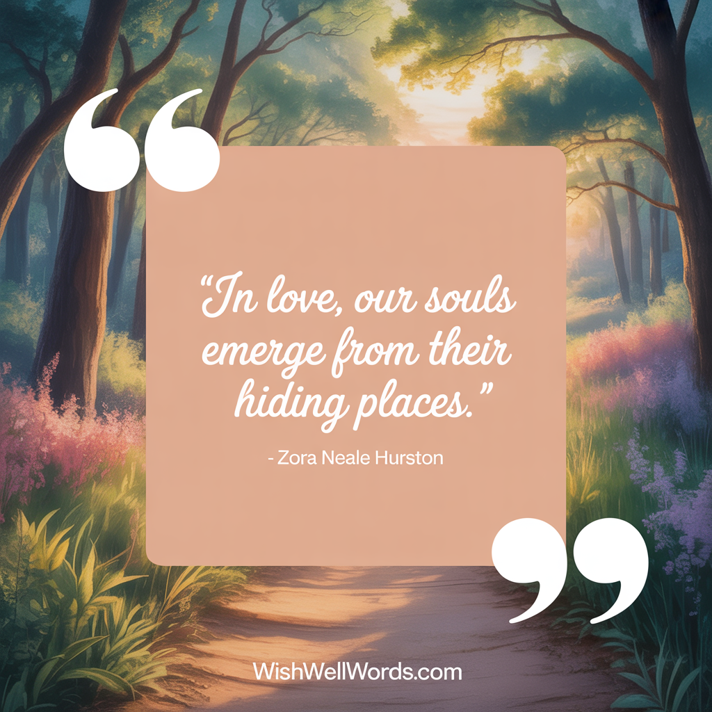 In love our souls emerge from their hiding places