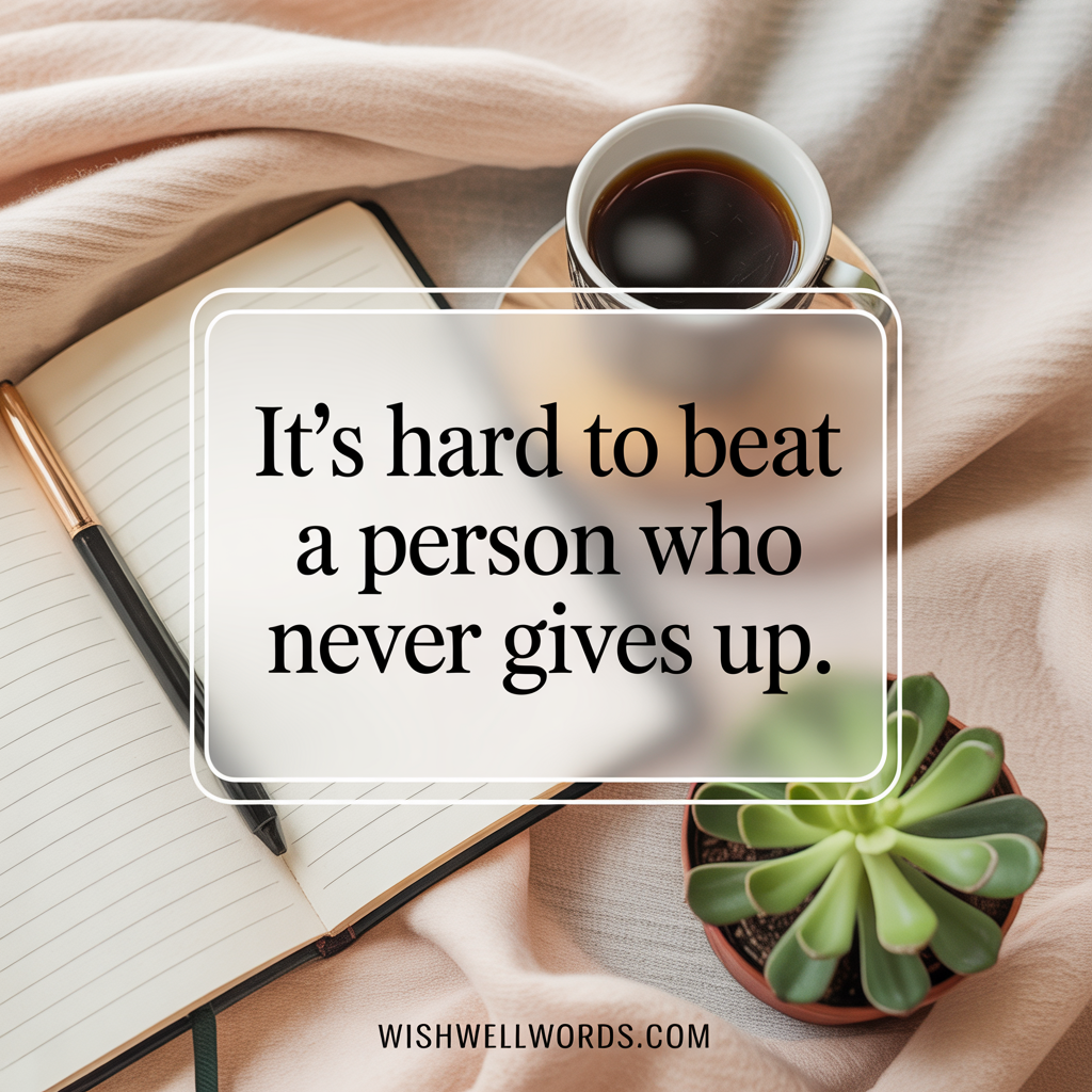 Its hard to beat a person who never gives up Babe Ruth