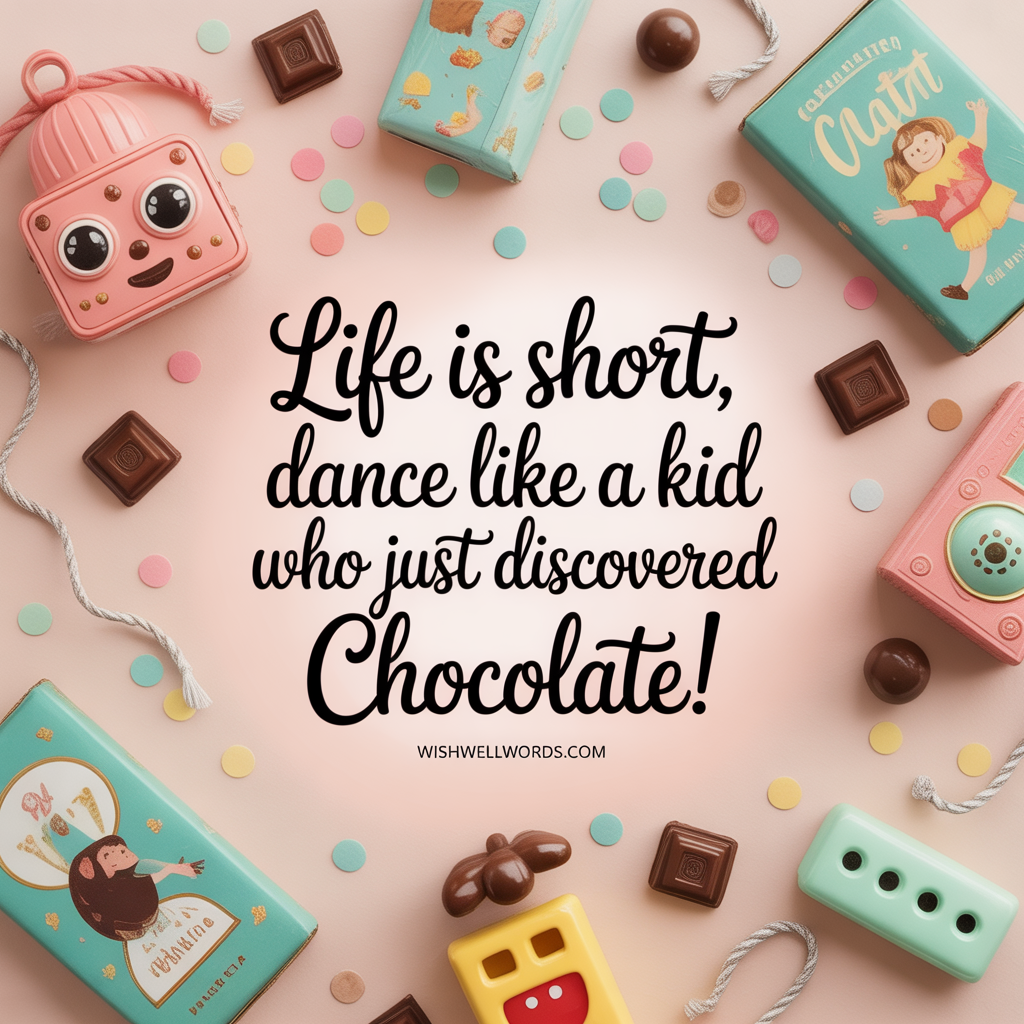 Life is short dance like a kid who just discovered chocolate Luminousquotes