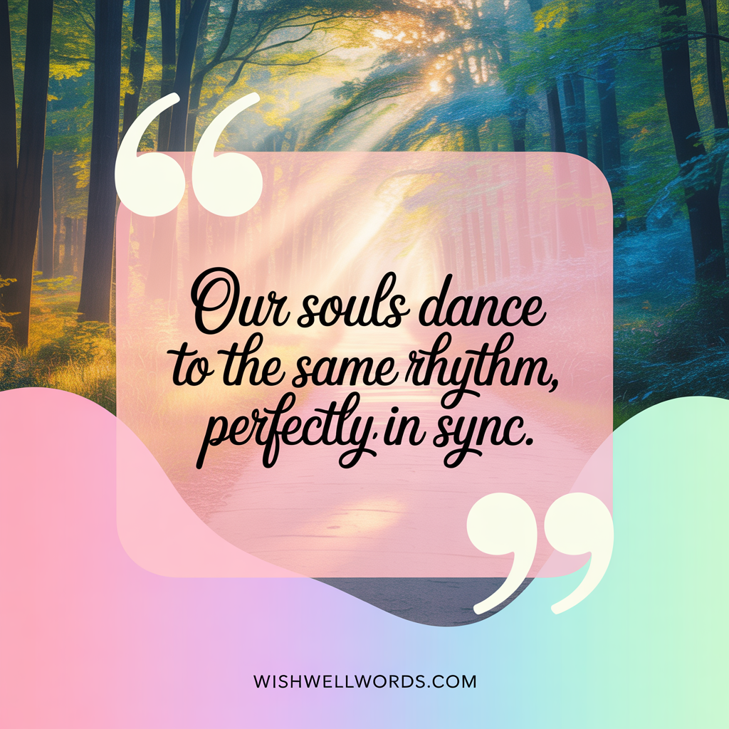 Our souls dance to the same rhythm perfectly in sync