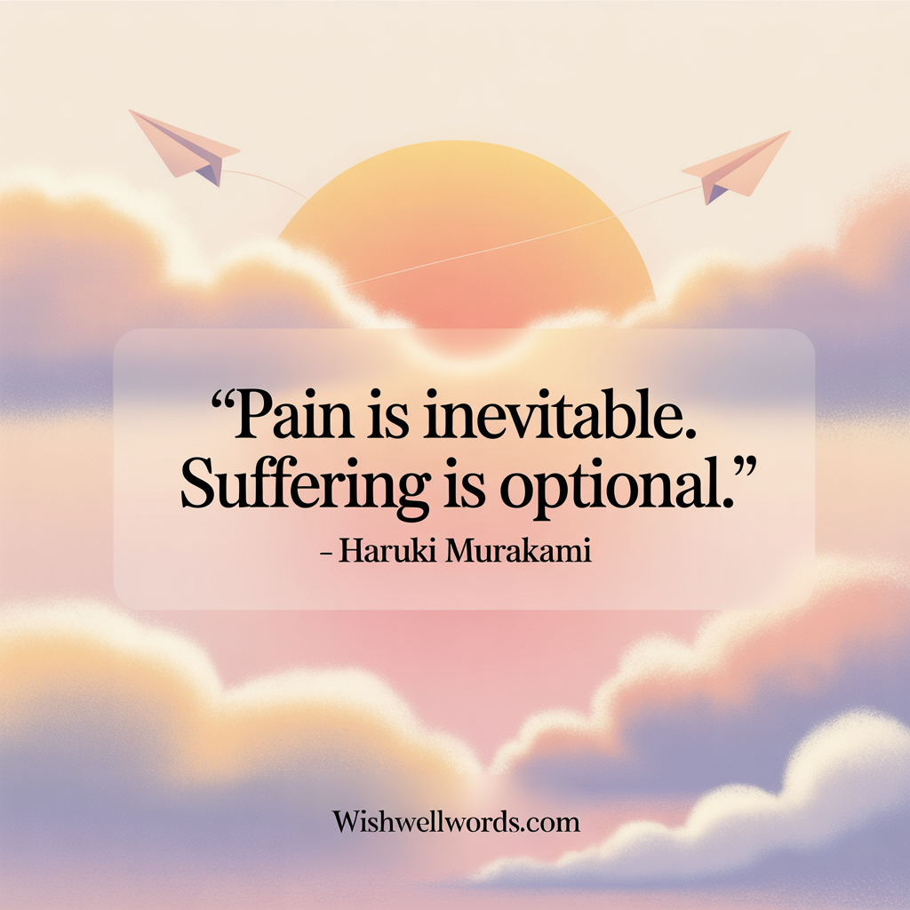 Pain is inevitable Suffering is optional Haruki Murakami
