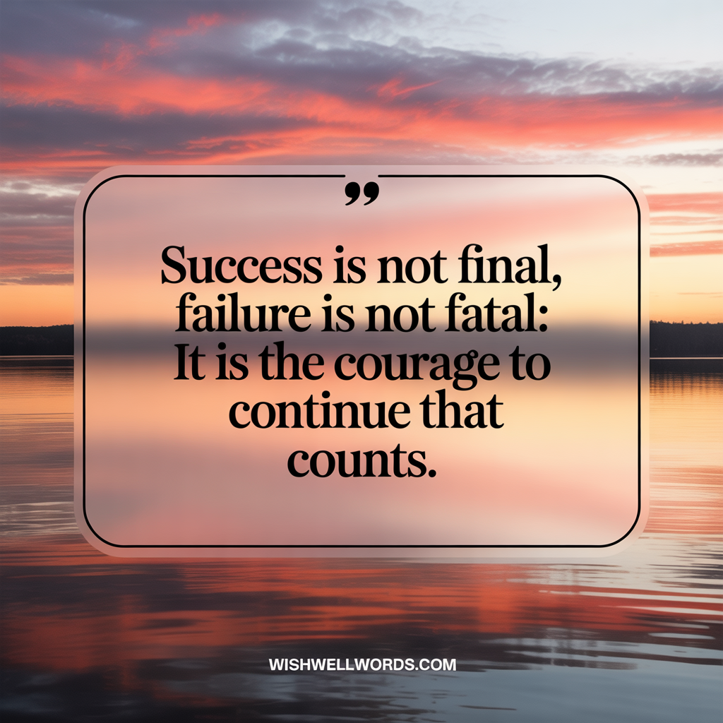 Success is not final failure is not fatal It is the courage to continue that counts. Winston Churchill