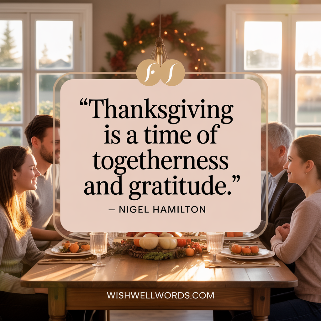 Thanksgiving is a time of togetherness and gratitude Nigel Hamilton