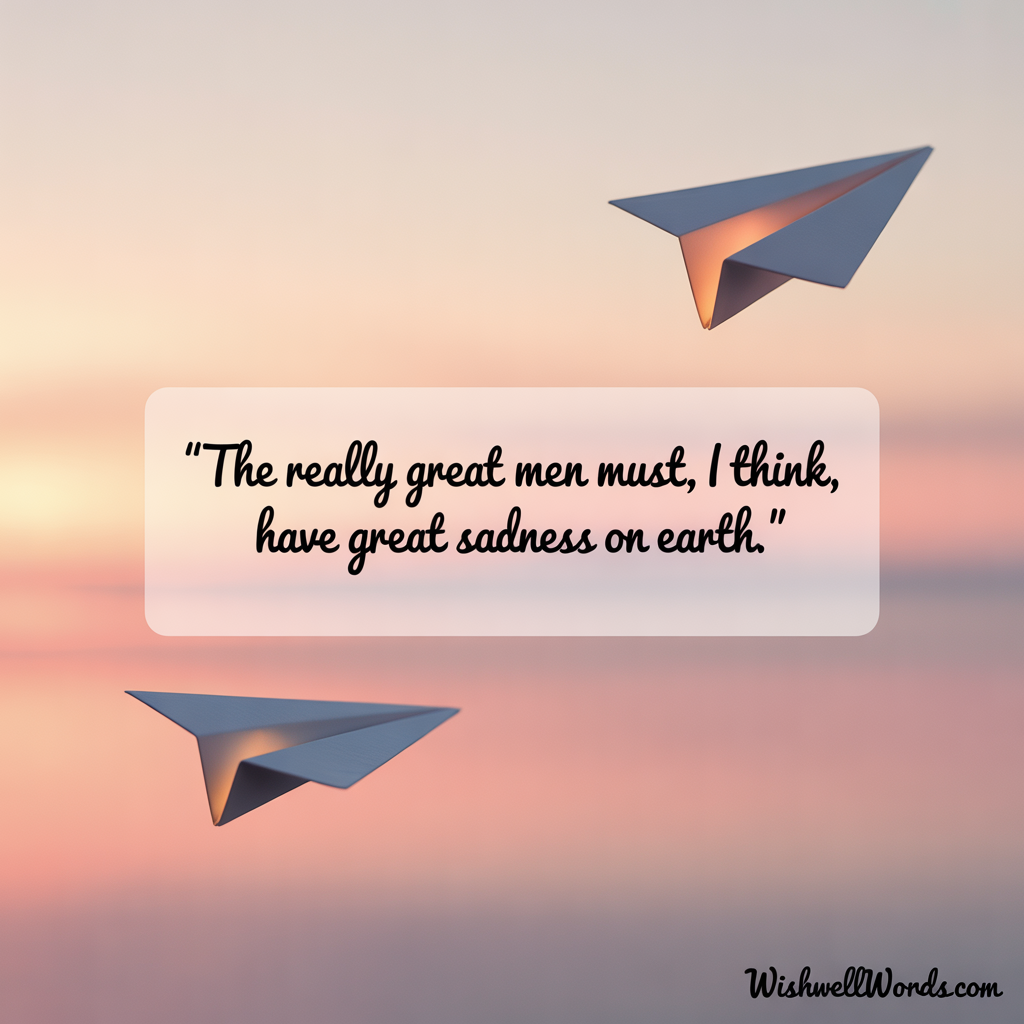The really great men must I think have great sadness on earth