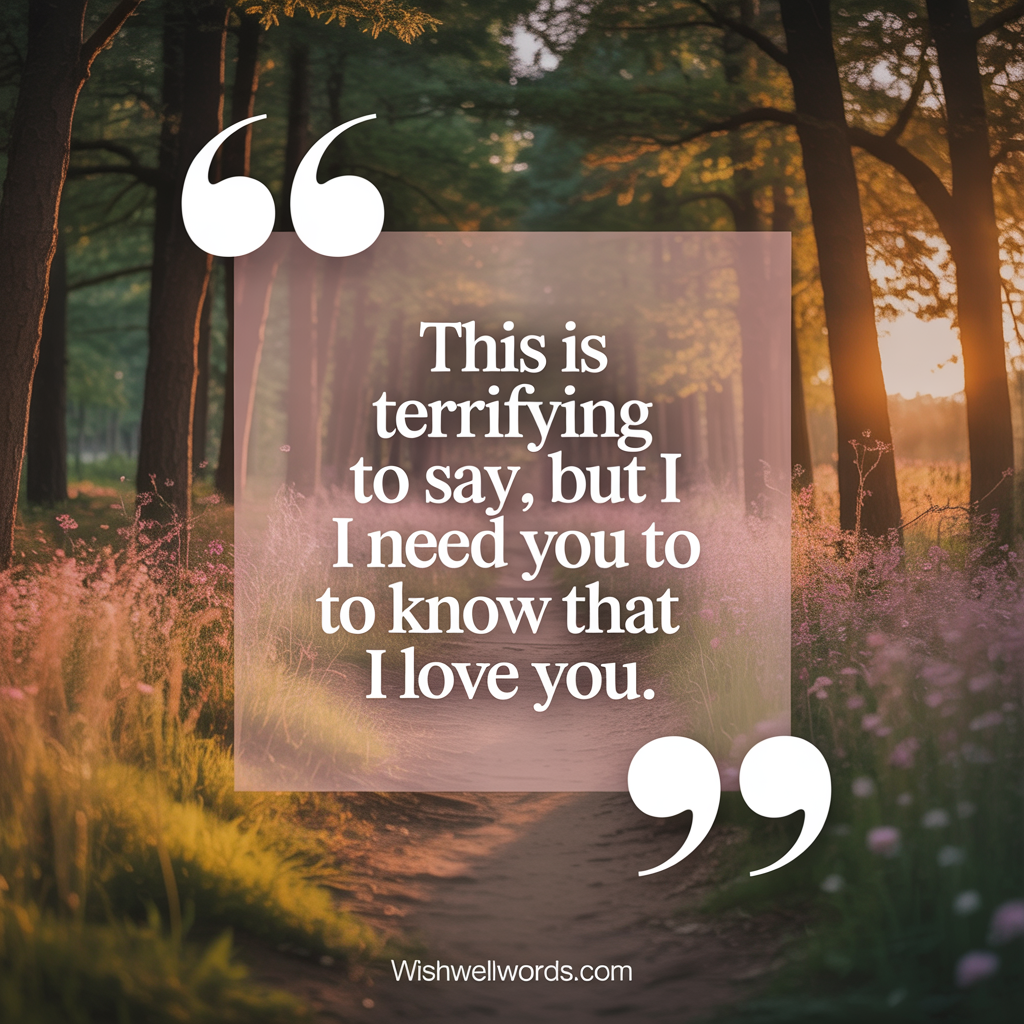 101+ Heartfelt 'First I Love You' Message Ideas That Will Make Your Partner Feel Special 3 This is terrifying to say but I need you to know that I love you