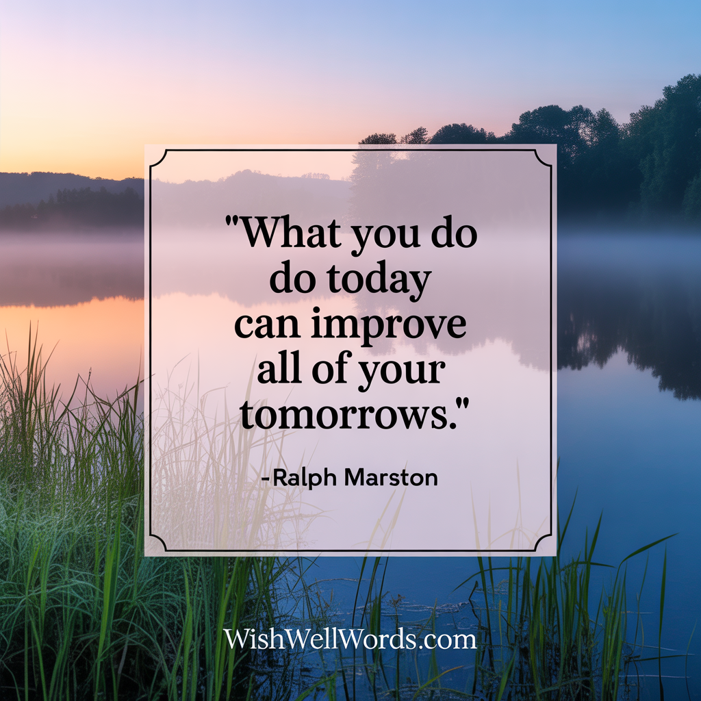 What you do today can improve all of your tomorrows Ralph Marston